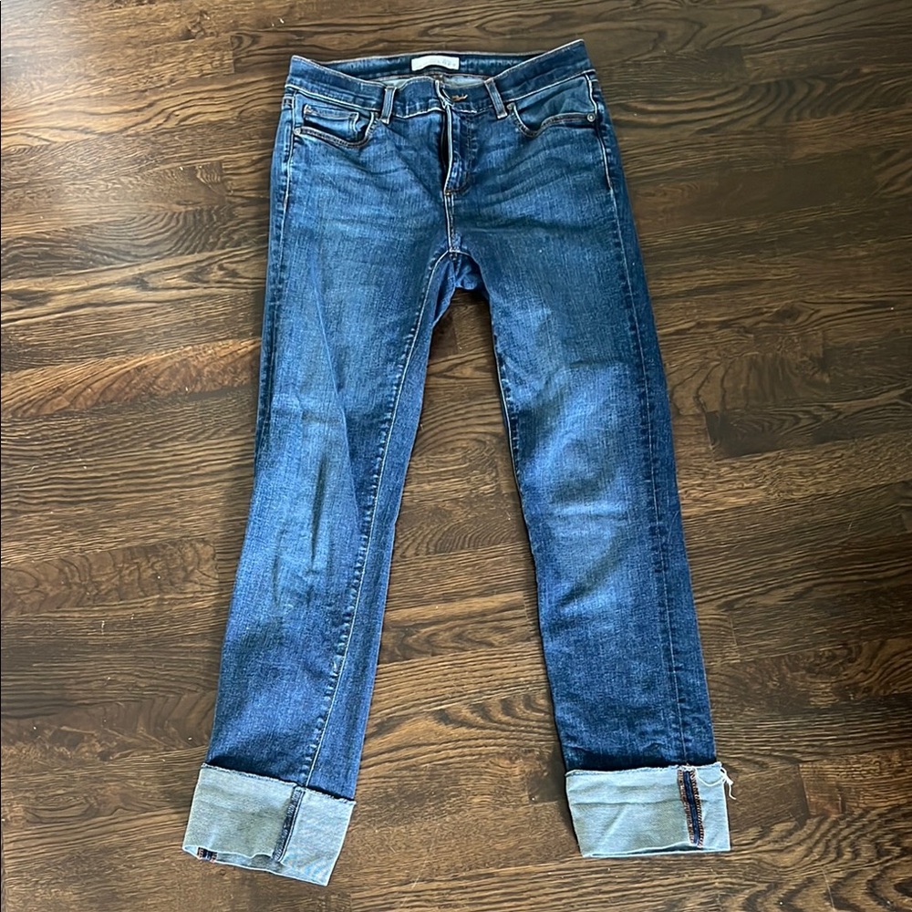 Loft Modern Frayed Cuff Straight Leg Sz 27 ~ 4 Jeans